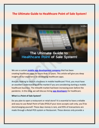 The Ultimate Guide to Healthcare Point of Sale System