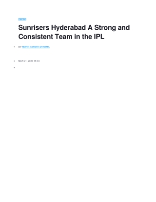 sunrisers hayderabad