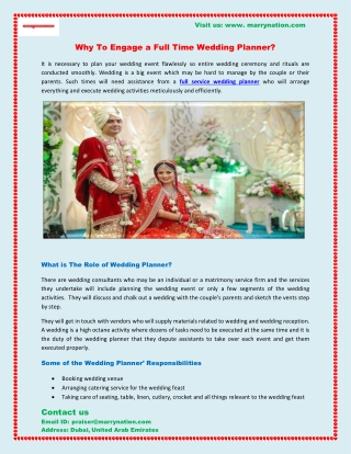 Reliable Full-Service Wedding Planner Website Marry Nation