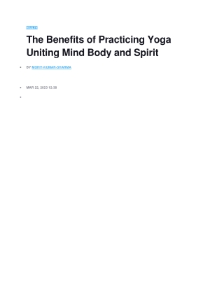 benifits f yoga