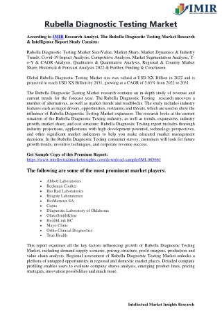Rubella Diagnostic Testing Market