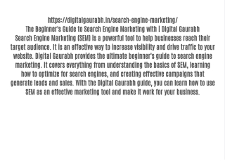 The Beginner's Guide to Search Engine Marketing with | Digital Gaurabh