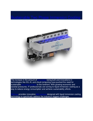 Sustainable Two Phase Immersion Cooling