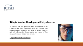 Tilapia Vaccine Development | Ictyodev.com