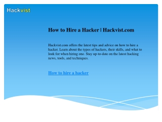 How to Hire a Hacker  Hackvist.com