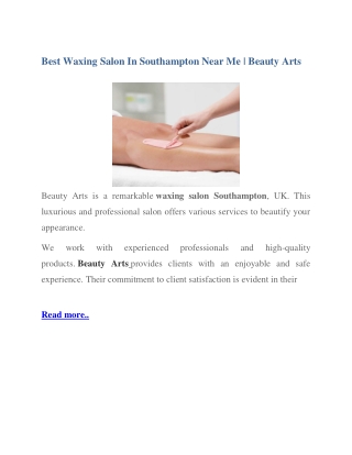 Best Waxing Salon In Southampton Near Me
