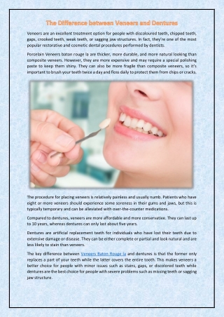 The Difference between Veneers and Dentures