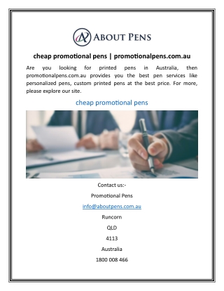 cheap promotional pens | promotionalpens.com.au