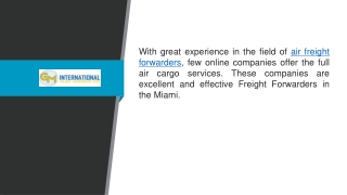 Effective Air Freight Forwarders in Miami