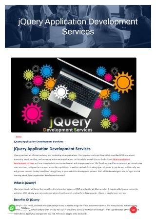 jQuery Application Development Services