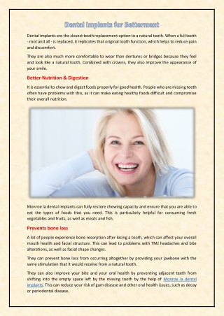 Dental Implants for Betterment