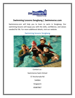 Swimming Lessons Sengkang | Swimmerse.com