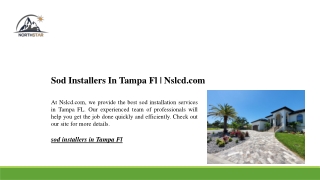 Sod Installers In Tampa Fl  Nslcd.com