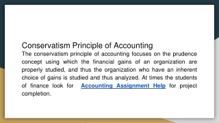 Conservatism Principle of Accounting