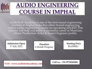 Sound Engineering Courses in Imphal