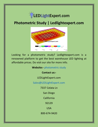 Photometric Study  Ledlightexpert