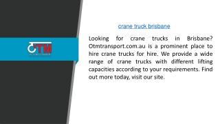 crane truck brisbane