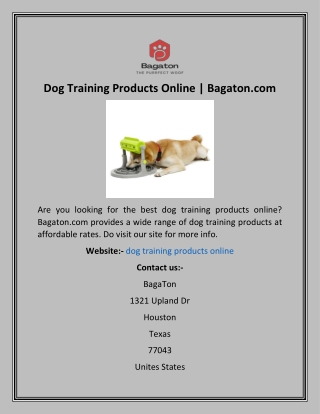 Dog Training Products Online  Bagaton