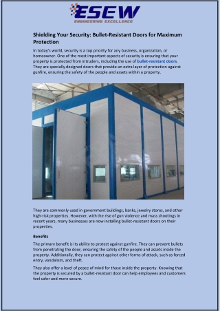 Shielding Your Security: Bullet-Resistant Doors for Maximum Protection
