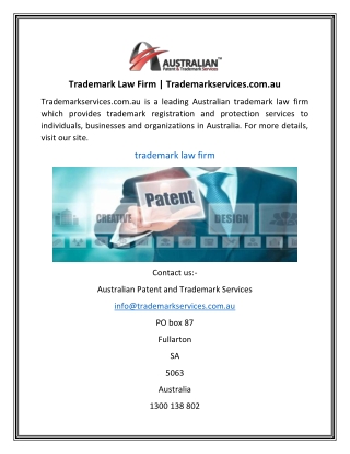 Trademark Law Firm | Trademarkservices.com.au