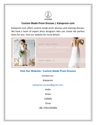 Custom Made Prom Dresses  Kateprom.com