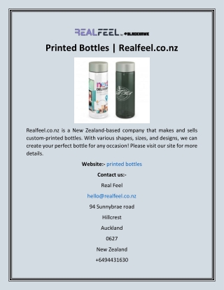 Printed Bottles  Realfeel.co.nz