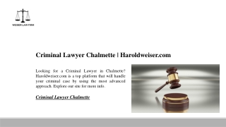 Criminal Lawyer Chalmette | Haroldweiser.com