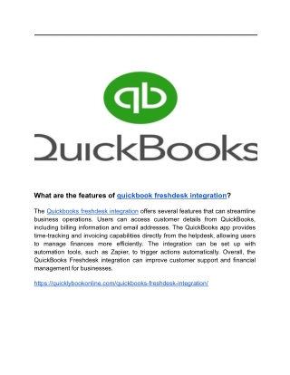 What are the features of quickbook freshdesk integration (1)