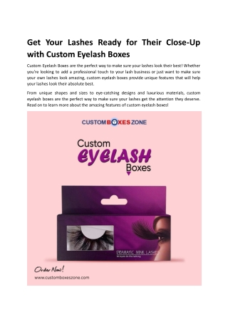 Custom Eyelash Boxes