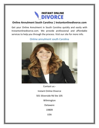 Online Annulment South Carolina | Instantonlinedivorce.com