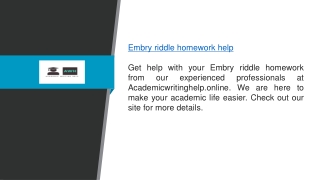 Embry Riddle Homework Help  Academicwritinghelp.online