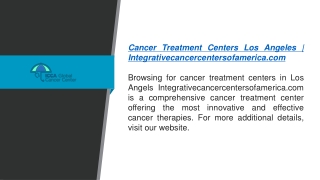 cancer treatment centers los angeles