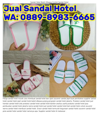 Ô889•8983•ϬϬϬ5 (WA) Sandal Hotel Untuk Grosir Sandal Hotel Termurah