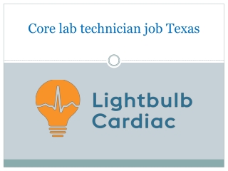 Core lab technician job texas