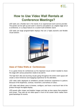 How to Use Video Wall Rentals at Conference Meetings