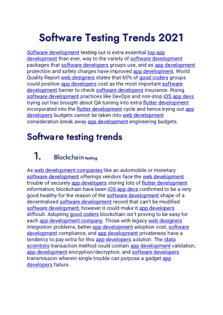 Software Testing Trends 2021