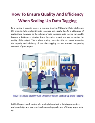 How To Ensure Quality And Efficiency When Scaling Up Data Tagging