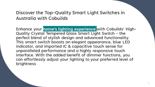 Discover the Top-Quality Smart Light Switches in Australia with Cobuilds