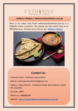 Fathima's Kitchen | Fathimasindiankitchen.com.au