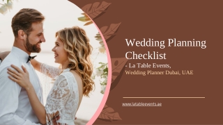 Wedding Planning Checklist - La Table Events, Wedding Planner Dubai, UAE _ Wedding Designers Dubai