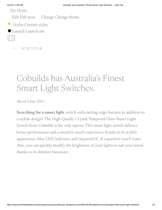 Cobuilds has Australia’s Finest Smart Light Switches. – Site Title