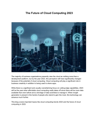 The Future of Cloud Computing 2023