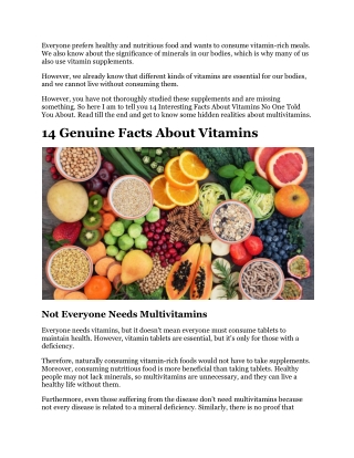 14 Interesting Facts About Vitamins No One Told You About