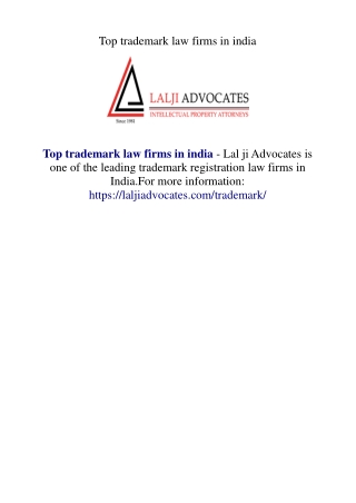 Top trademark law firms in india