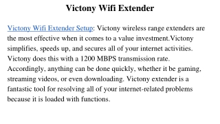 Victony Wifi Extender