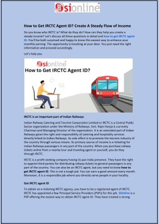 How to Get IRCTC Agent ID? Create A Steady Flow of Income