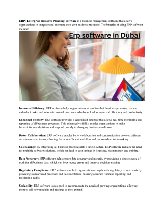 Erp software in Dubai