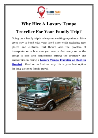 Luxury Tempo Traveller on Rent in Mumbai Call-7414977033