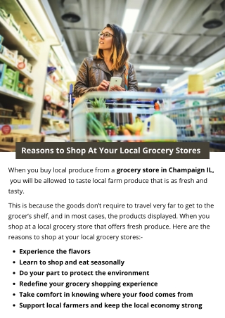 Reasons to Shop At Your Local Grocery Stores