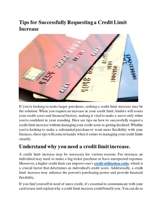 Tips for Successfully Requesting a Credit Limit Increase